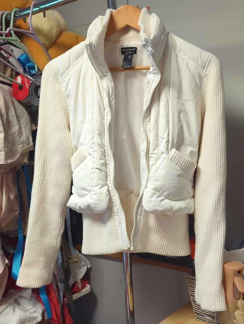 Vintage Y2K Guess Jeans Authentic Size S White Insulated Jacket